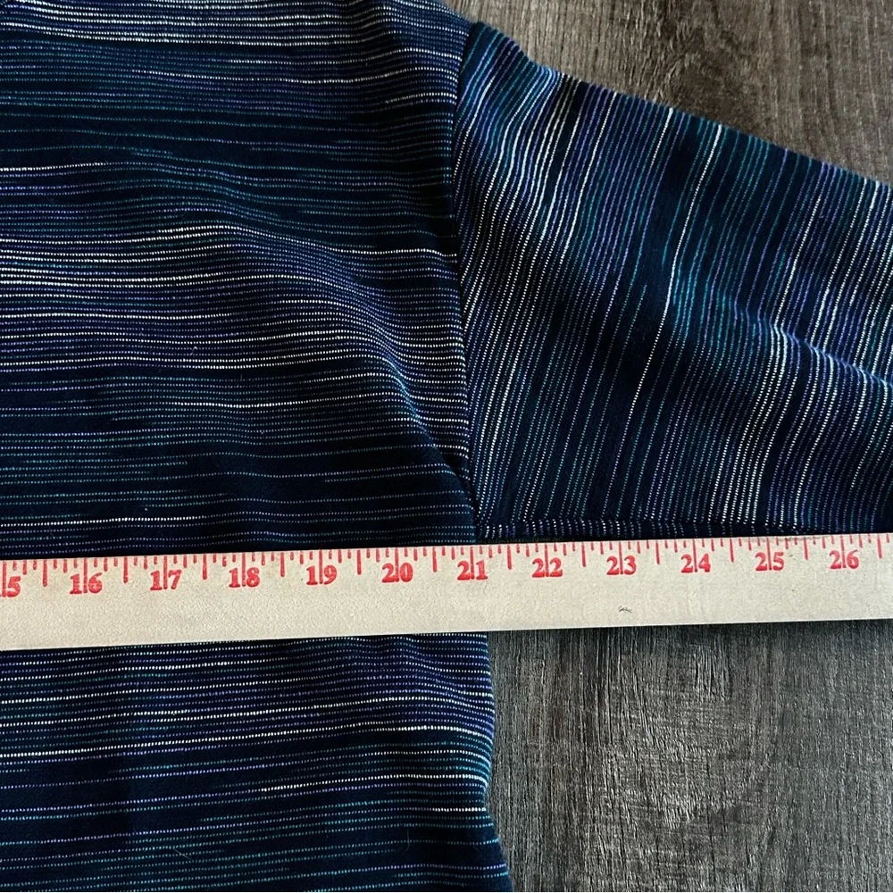 NWT T by Talbots Tunic Top in 1XP Blue Print Cowl Neck Long‎ Sleeve Textured